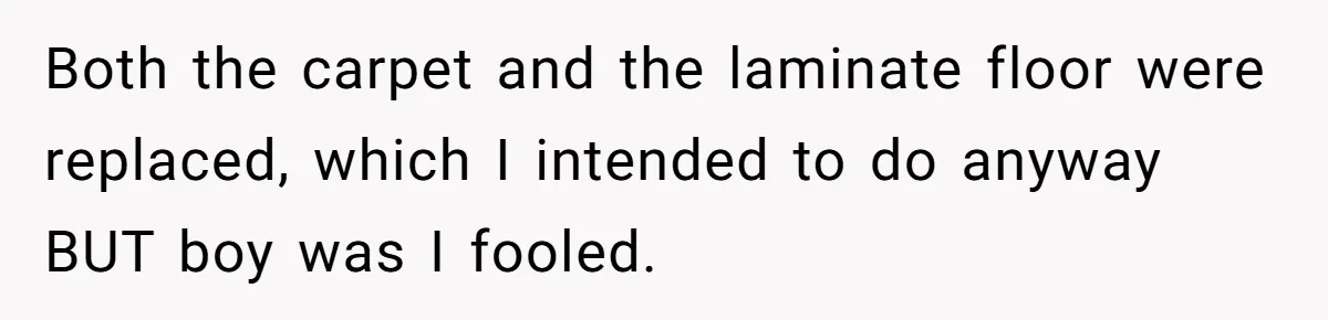 Buyers Demand $10K After Closing - So the Former Owners Got a Little Climate-Control Revenge Both the carpet and the laminate floor were replaced, which I intended to do anyway BUT boy was I fooled.