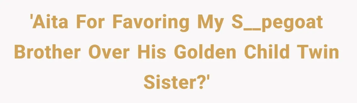 Older Brother Admits He Favors The Family Scapegoat, Now The Golden Child Wants Answers 'AITA for favoring my s__pegoat brother over his golden child twin sister?'