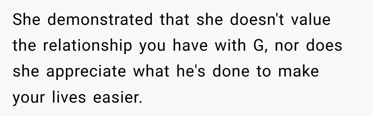 Man Explodes After Pregnant Wife Insults Their Generous Landlord And Loses Cheap Rent She demonstrated that she doesn't value the relationship you have with G, nor does she appreciate what he's done to make your lives easier.