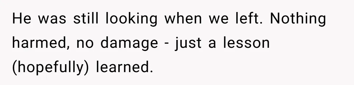 Parent Spots Luxury Car Blocking Handicapped Access Zone And Delivers Payback With Piece Of Paper He was still looking when we left. Nothing harmed, no damage - just a lesson (hopefully) learned.