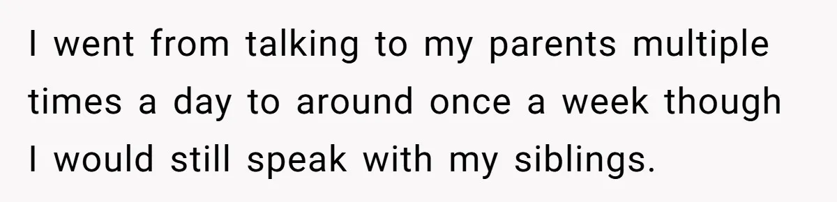 College Freshman Discovers Family's Secret Bet On Her Personal Life And Refuses Christmas Homecoming I went from talking to my parents multiple times a day to around once a week though I would still speak with my siblings.