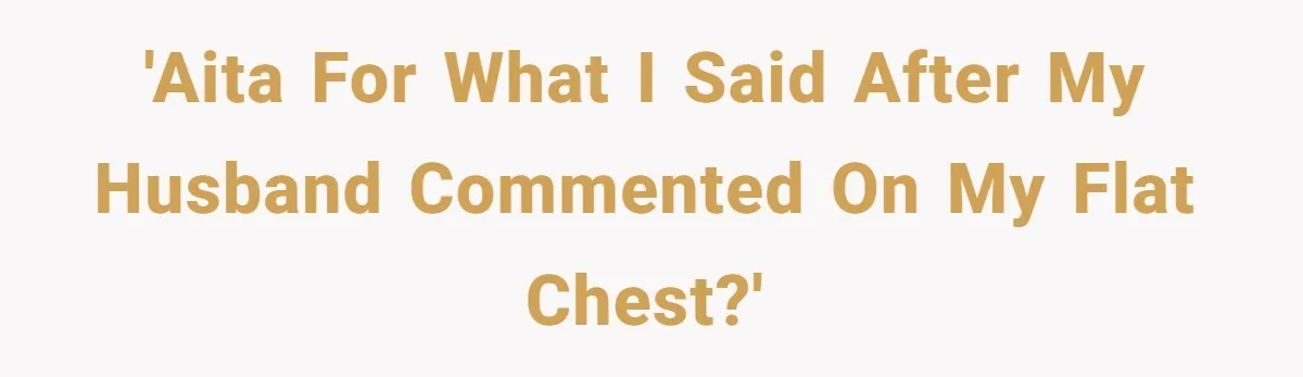 Unemployed Husband Body-Shamed His Wife at Dinner - Didn’t Expect Her Brutal Clapback 'AITA for what I said after my husband commented on my flat chest?'
