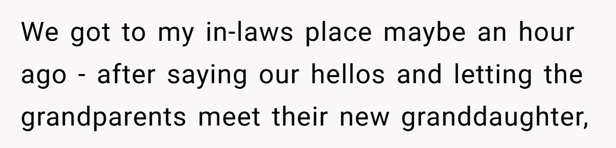A Curious Husband Licks Baby Formula To Satisfy Wonder And Leaves His Wife Furious Over Tiny Drops We got to my in-laws place maybe an hour ago - after saying our hellos and letting the grandparents meet their new granddaughter,