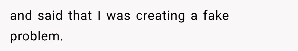 and said that I was creating a fake problem.