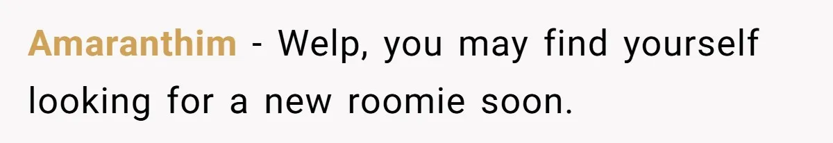 Roommate’s Fantasy About Staying Friends After Moving Out Gets Shattered In One Conversation Amaranthim − Welp, you may find yourself looking for a new roomie soon.