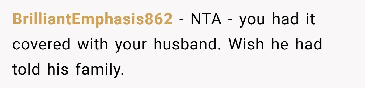 Widow Skips Her Husband's Funeral For Deep Childhood Reasons And Faces Family Fury BrilliantEmphasis862 − NTA - you had it covered with your husband. Wish he had told his family.