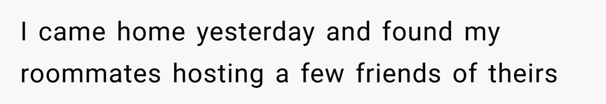 I came home yesterday and found my roommates hosting a few friends of theirs