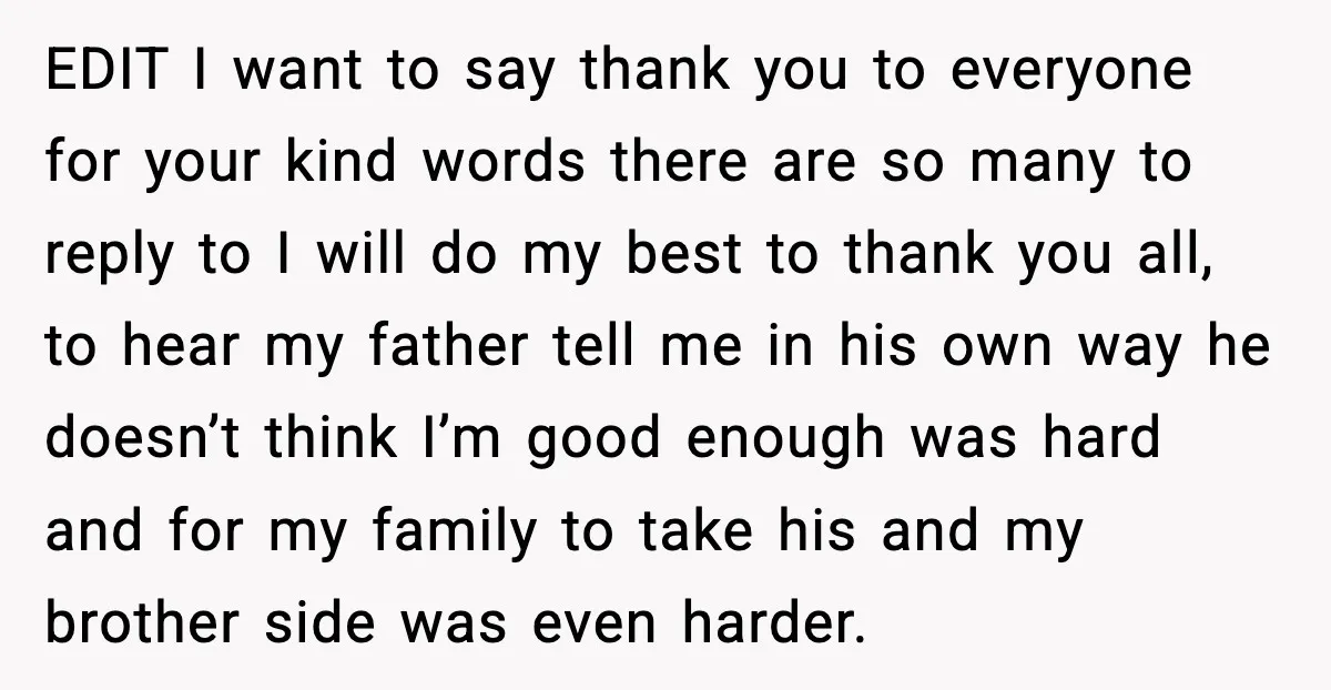 EDIT I want to say thank you to everyone for your kind words there are so many to reply to I will do my best to thank you all, to...