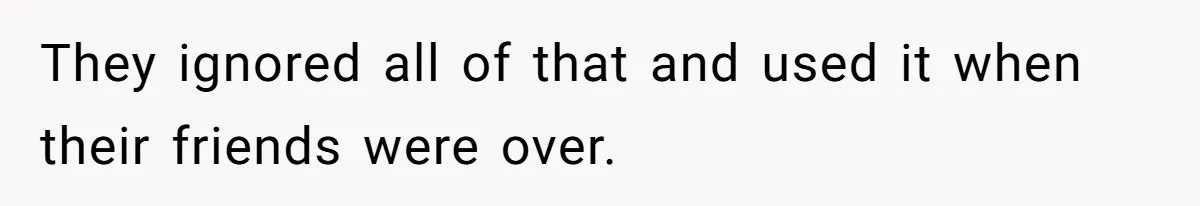 They ignored all of that and used it when their friends were over.