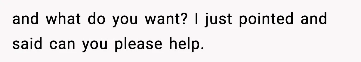and what do you want? I just pointed and said can you please help.
