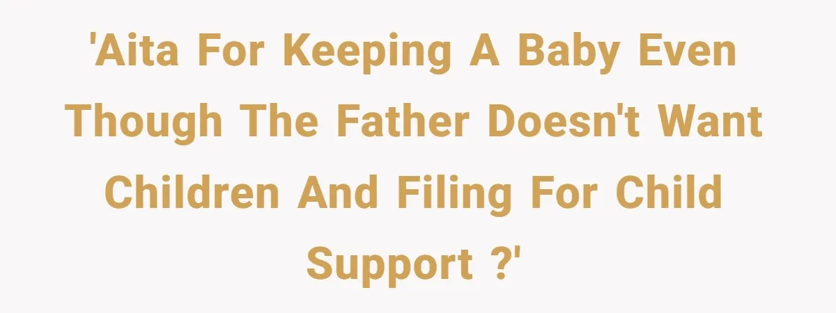 'AITA for keeping a baby even though the father doesn't want children and filing for child support ?'