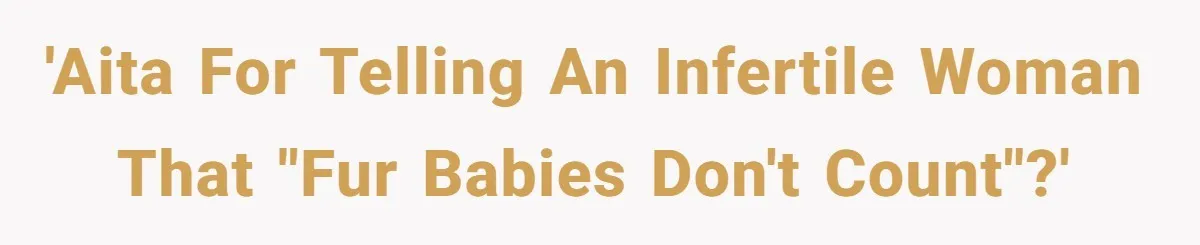 'AITA for telling an infertile woman that "fur babies don't count"?'