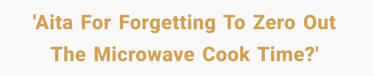 'AITA for forgetting to zero out the microwave cook time?'