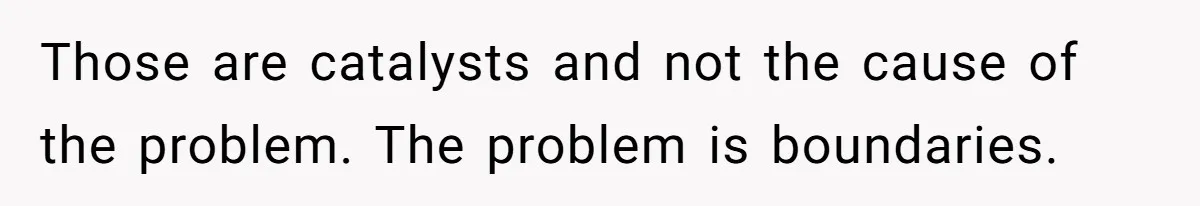 Those are catalysts and not the cause of the problem. The problem is boundaries.