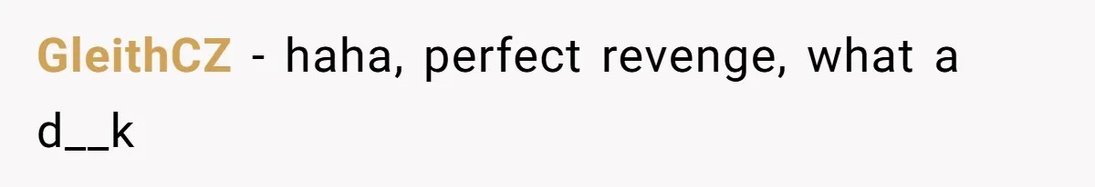 GleithCZ − haha, perfect revenge, what a d__k