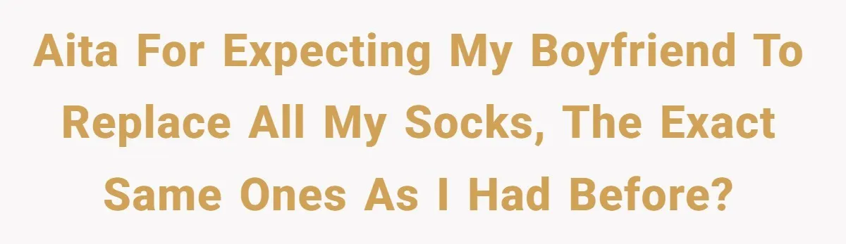 AITA for expecting my boyfriend to replace all my socks, the exact same ones as I had before?