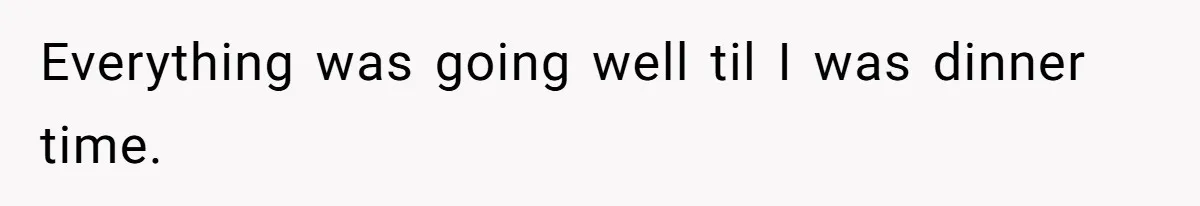 Everything was going well til I was dinner time.