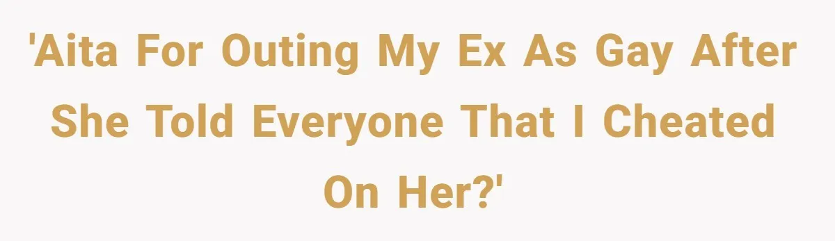 'AITA for outing my ex as gay after she told everyone that I cheated on her?'