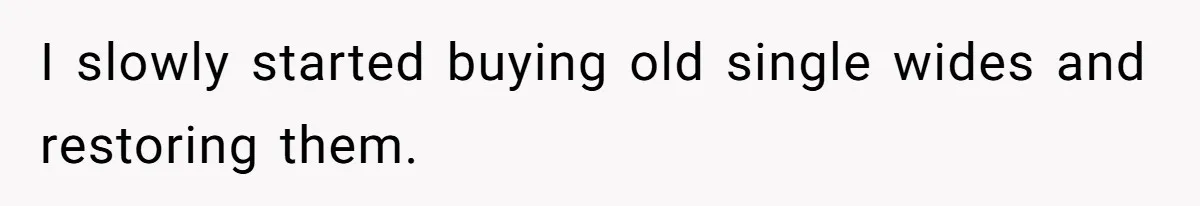 I slowly started buying old single wides and restoring them.