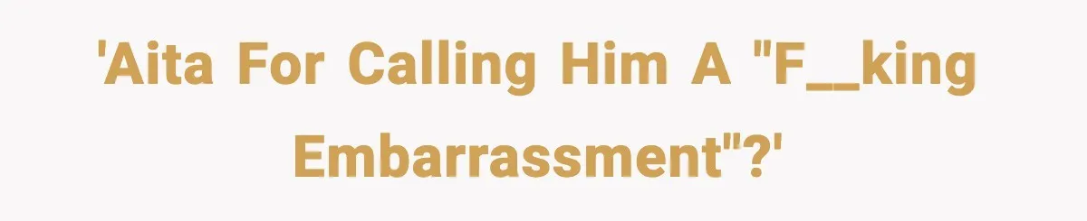 'AITA for calling him a "f__king embarrassment"?'
