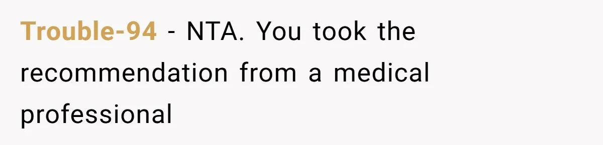 Trouble-94 − NTA. You took the recommendation from a medical professional