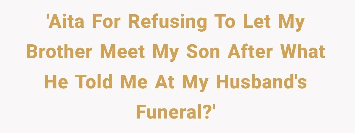 'AITA for refusing to let my brother meet my son after what he told me at my husband's funeral?'