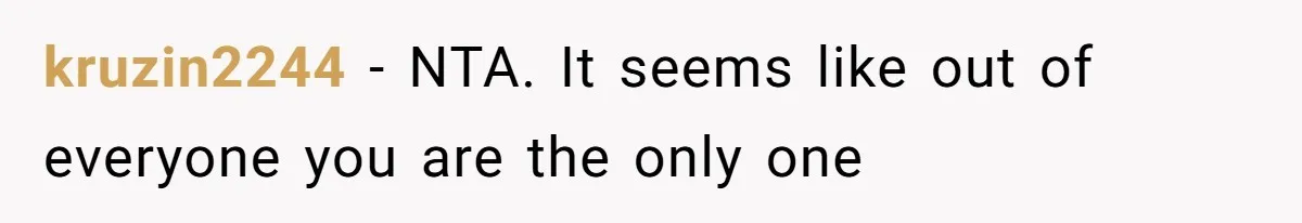 kruzin2244 − NTA. It seems like out of everyone you are the only one