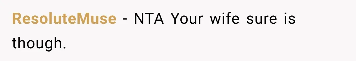 ResoluteMuse − NTA Your wife sure is though.