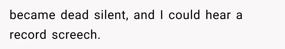 became dead silent, and I could hear a record screech.