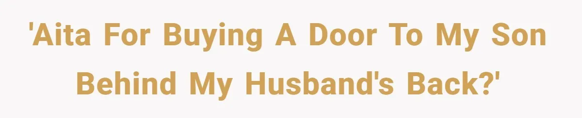 'AITA for buying a door to my son behind my husband's back?'