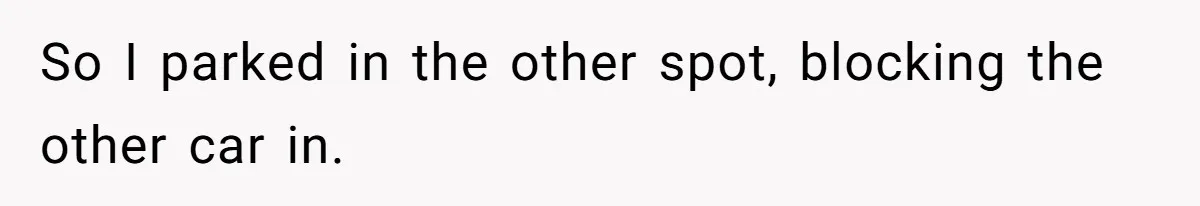 So I parked in the other spot, blocking the other car in.