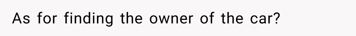 As for finding the owner of the car?