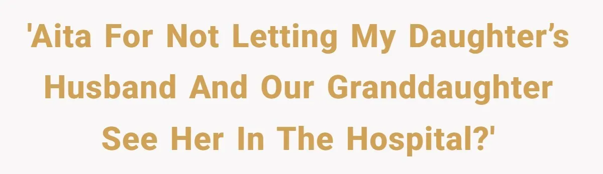 'AITA for not letting my daughter’s husband and our granddaughter see her in the hospital?'