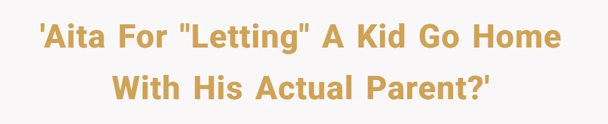 'AITA for "letting" a kid go home with his actual parent?'