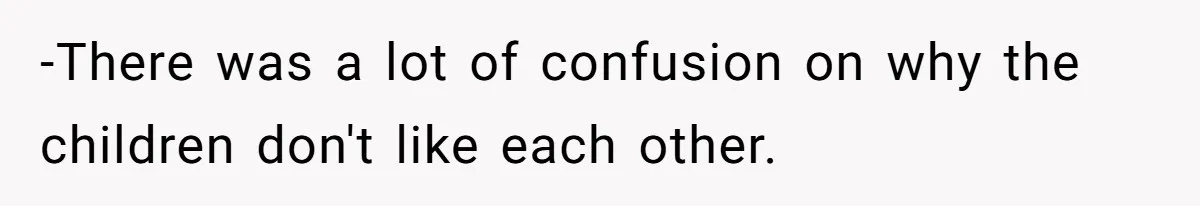 -There was a lot of confusion on why the children don't like each other.