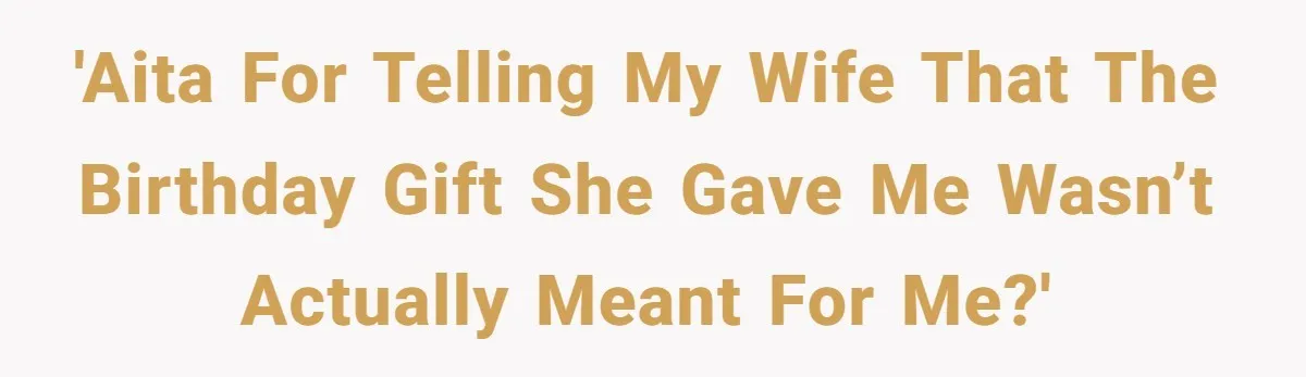 'AITA for telling my wife that the birthday gift she gave me wasn’t actually meant for me?'