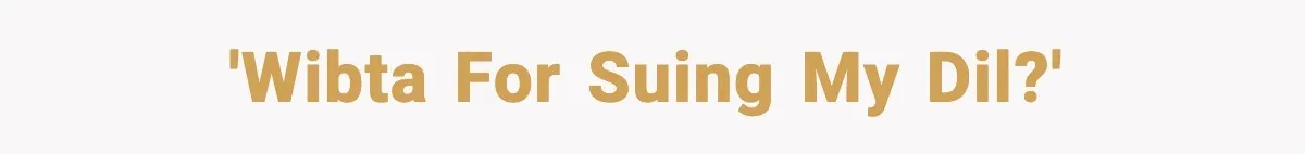 'WIBTA for suing my DIL?'