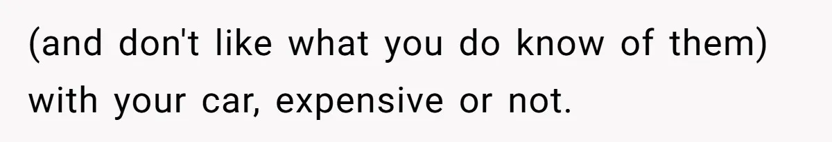(and don't like what you do know of them) with your car, expensive or not.