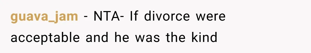 guava_jam − NTA- If divorce were acceptable and he was the kind