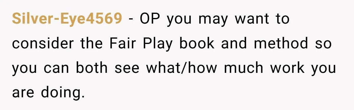 Silver-Eye4569 − OP you may want to consider the Fair Play book and method so you can both see what/how much work you are doing.