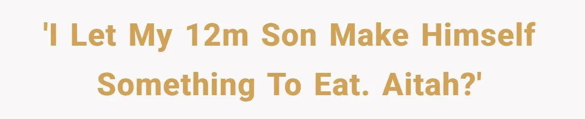 'I let my 12m son make himself something to eat. Aitah?'