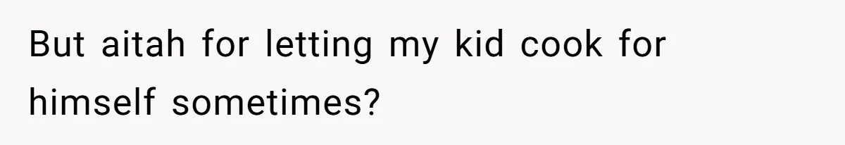But aitah for letting my kid cook for himself sometimes?