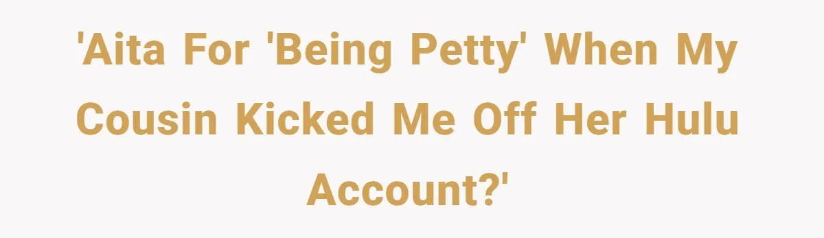Broke College Student Helps Cousin Financially Only To Get Called Petty After Losing Streaming Access 'AITA for 'being petty' when my cousin kicked me off her Hulu account?'