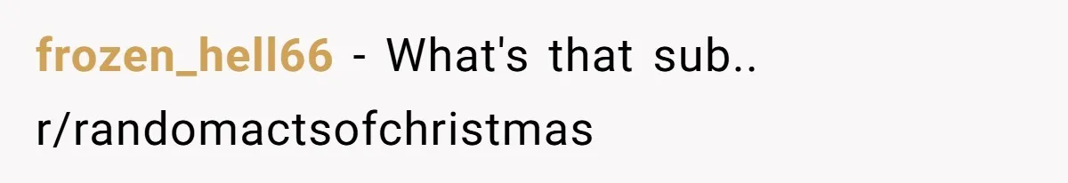 frozen_hell66 − What's that sub.. r/randomactsofchristmas