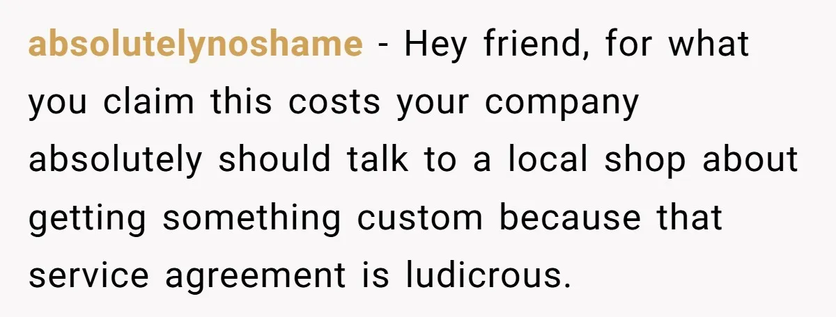 Corporate Event Company Overbooks Thousands in Equipment After Software Glitch - Software Firm Forced to Foot the Bill absolutelynoshame − Hey friend, for what you claim this costs your company absolutely should talk to a local shop about getting something custom because that service agreement is ludicrous.