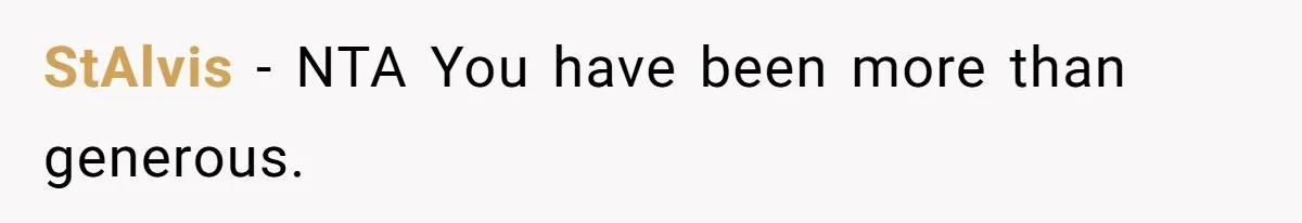 StAlvis − NTA You have been more than generous.