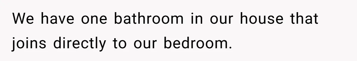 We have one bathroom in our house that joins directly to our bedroom.