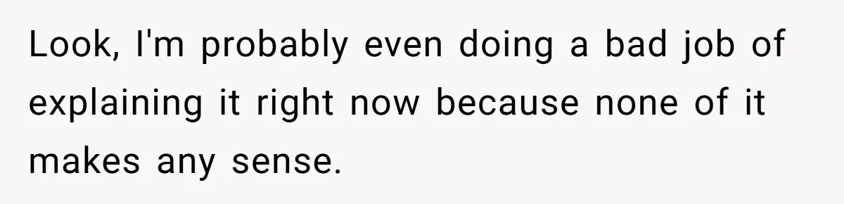 Look, I'm probably even doing a bad job of explaining it right now because none of it makes any sense.