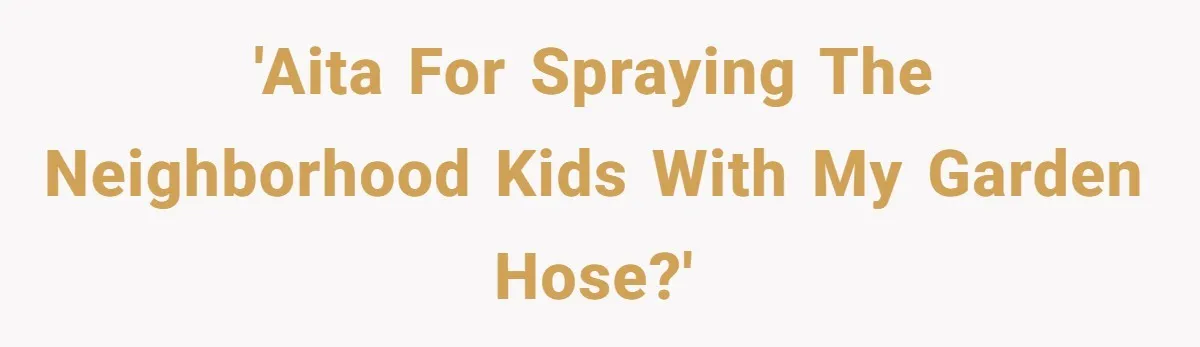 'AITA for spraying the neighborhood kids with my garden hose?'
