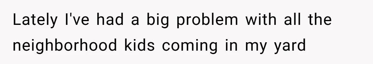 Lately I've had a big problem with all the neighborhood kids coming in my yard